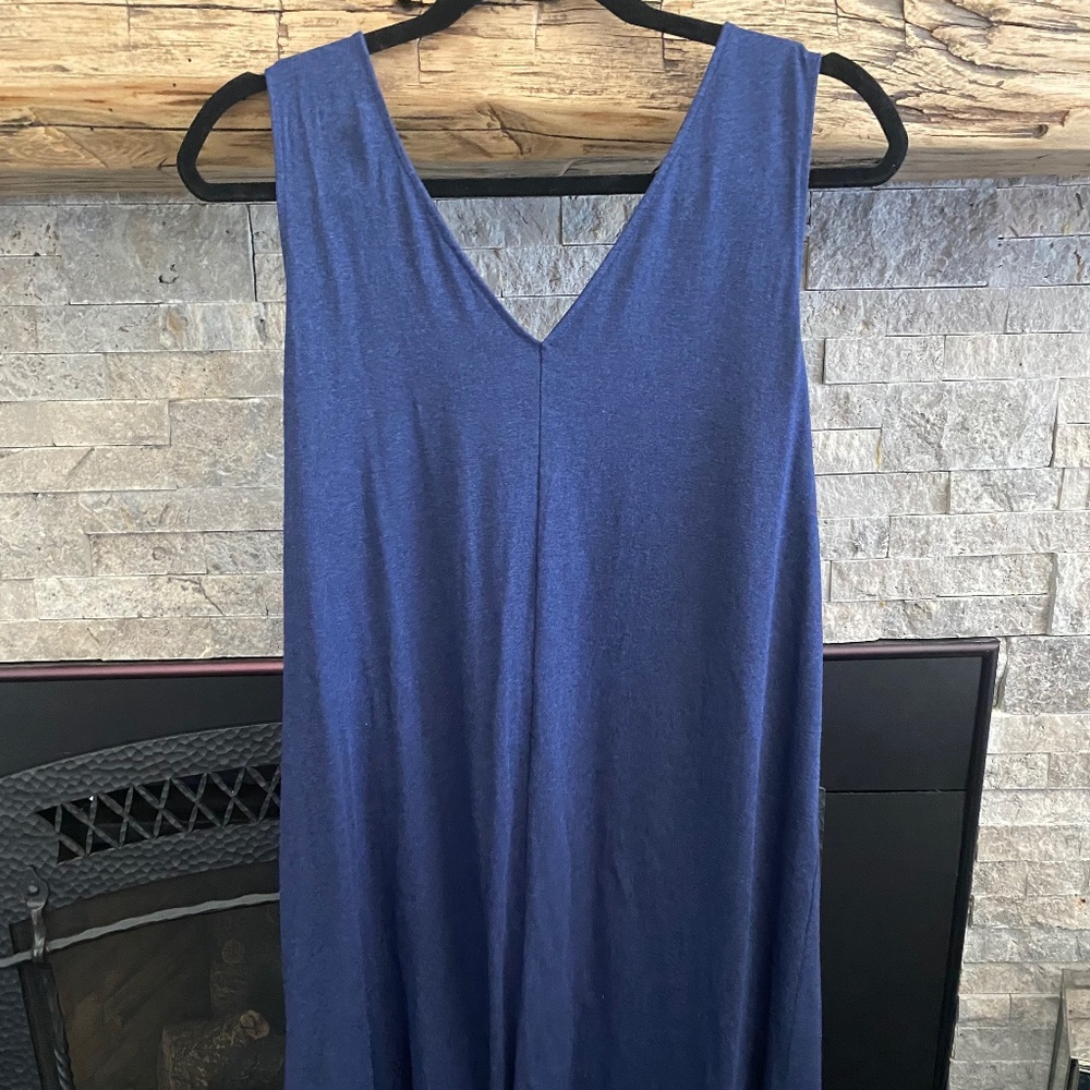Loft Navy Swing Dress Medium